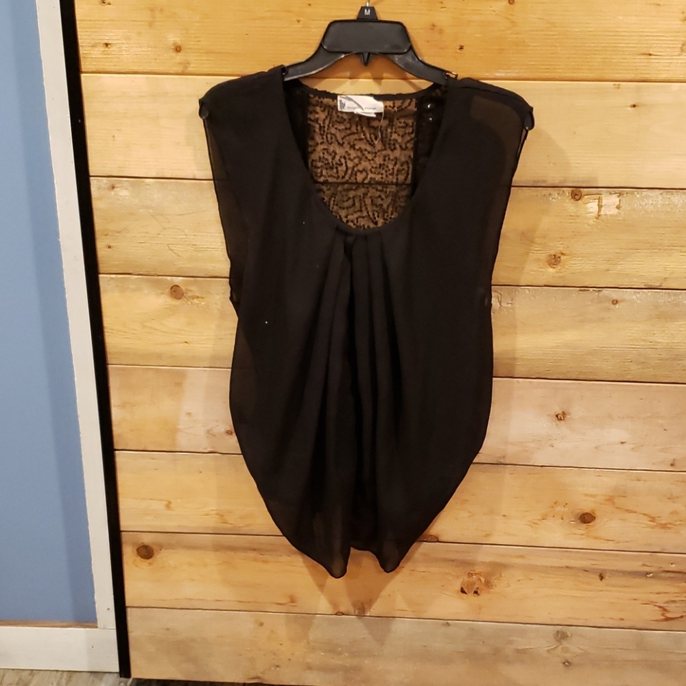 Black dressy drapey top